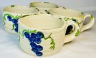 Original Set Of Four Handmade Ceramic Cup Set Signed  By Artist Baugnet 1992