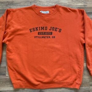 Vintage Eskimo Joes Sweatshirt Men’s XL Orange Stillwater Oklahoma