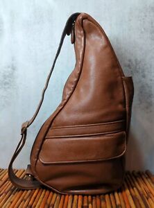 USA Ameribag Sling Bag Cognac Brown Leather Backpack Healthy Back Crossbody