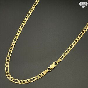 14K Gold Plated Sterling Silver Figaro Link Chain Necklace 925 Silver Chain