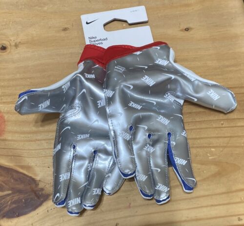New ListingNike Superbad Football Gloves Men's Large USA Red/White/Blue Silver Brand New