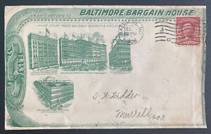 1906 Baltimore MD USA Advertising Cover To Murrell PA Bargain House