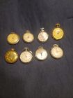 Lot of 8 Antique Pocket Watches for Parts-Repair Lot LZL