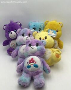 Care Bears Purple Yellow Blue Funshine Share Bear Stuffed Plush Toy Lot Of 6