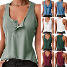 Women Summer Cotton Low-cut Vest Sleeveless T-Shirt V Neck Tank Top Camisole US
