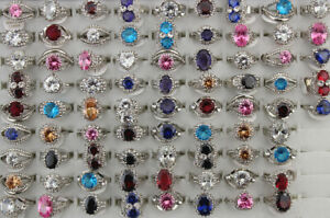 Fashion Jewelry Wholesale Lots 32pcs Mixed Charm Cubic Zirconia Lady's Rings
