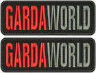 GARDAWORLD EMBROIDERY PATCH 3X9  HOOK ON BACK  BLK/RED/GRAY
