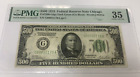1928 $500 FIVE HUNDRED DOLLAR BILL Chicago PMG 35 Choice Very Fine Low Serial