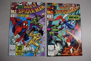 WEB OF SPIDER-MAN #66 and #67 GREEN GOBLIN MARVEL COMICS 1990