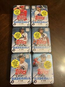 New Listing(6 Tins) 2021 Topps Series 1 Baseball Complete 6 Box Tin Set-Trout,Judge,Acuna