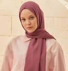 Solid Organic Cotton Muslim Scarf Women Mod Fashion Hijab Shawl Soft Raspberry