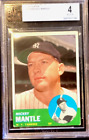 1963 Topps MICKEY MANTLE Baseball Card #200 NY Yankees Graded BVG 4 VG-Excellent