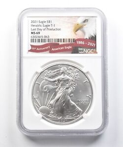 MS69 2021 American Silver Eagle - T1 - Graded NGC *447