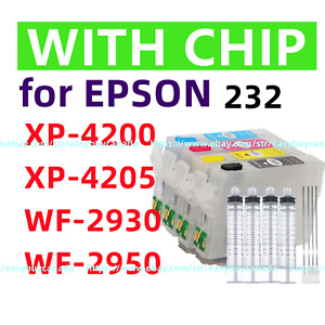 Empty refillable Ink Cartridge T232 232 XL w chip xp4200 xp4205 wf2950 wf2930 *