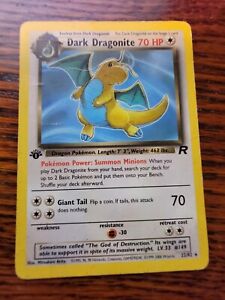 ✨ Dark Dragonite 22/82 - 1st Edition Team Rocket - Non Holo Pokemon Card 💎 PL