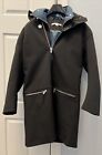 THE ARRIVALS: 2 Piece Outerwear Hooded Trench Coat Black Long Size Medium