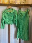 Vintage Dress & Blazer Jacker Set Very Small Women’s Sz 10 Green Small