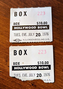 New ListingTwo (2) Box Hollywood Bowl Ticket Stubs - Tues, July 20, 1976