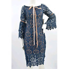 NWT Navy Blue Eyelet Illusion Lined  Dress Woman's size 3X
