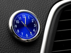 Universal Car Accessories Decoration Clock Auto Interior Ornament Silver Blue