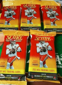 🏈2021 Panini Score Football LOT of 5 Cello Fat Pack New Factory Sealed TLaw🔥