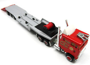 Majorette Semi Truck Fire Department Red Tractor Trailer Lowboy 1/87