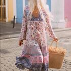 L New Boho Gypsy Maxi Portobello Road Dress Vtg 70s Inp Women's Size LARGE NWT