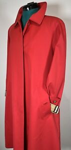 Burberry Woman’s Vintage Cotton Blend Red Trench Coat Size 7AR Extra Small