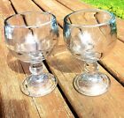 Vintage Mid Century Smoked Glass Orb Goblets Glasswear Anchor Hooking XL Set 2