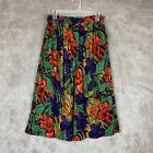 Sag Harbor Skirt Womens Small Multicolor Floral Rayon Elastic Midi Pockets- 6444