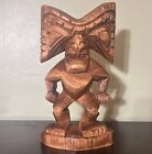 Carved Tiki Man Luau God Statue Signed TAUFA 07
