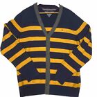 Tommy Hilfiger Cardigan Sweater Size XL Blue Yellow Stripes Button Up