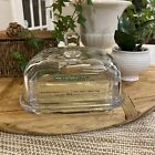 McGowen  Heavy Glass Butter Dish With Lid -Mint Condition- Retro Cool
