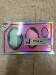 ELF Cosmetics Set of 3 Makeup Sponges, Frosted Marshmallow Sponges, NEW