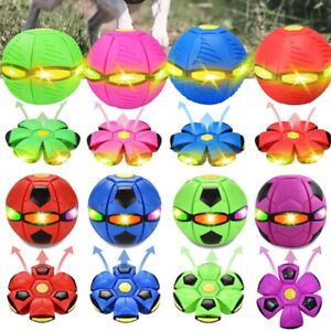 Pet Dog Toys Flying Saucer Ball Magic Deformation UFO Toy Sports Dog with Lights