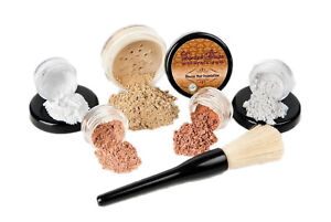 6 pc. STARTER KIT (Fair 1) Mineral Makeup Set Bare Skin Matte Foundation Cover