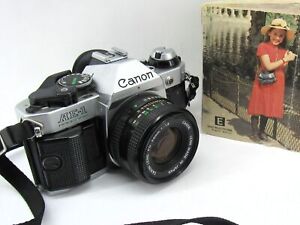 Minty Condition Vintage Canon AE-1 Program 35mm Film Camera and 50mm 1:1.8 Lens
