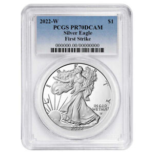 2022-W Proof $1 American Silver Eagle PCGS PR70DCAM FS Blue Label