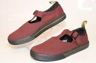 Dr. Martens Red Canvas Flats Womens Size 6 37 Mary Janes Soft Foot Comfort Shoes