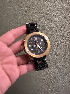 Vestal Restrictor Chronograph New Gold Watch Stainless Steel 50mm Rare Color
