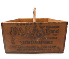 Vintage Pansy Brand Wood Prune Crate Box W/ Handle Santa Clara Guggenhime Co.