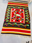 Mexican Saltillo Sarape Traditional Woven Blanket / Rug,  Zona Dorada 81 x51