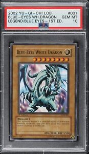 Yu-Gi-Oh PSA 10 Blue Eyes White Dragon 1st Edition LOB 001 Gem MINT 4xx cert