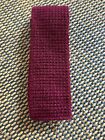 J. Alan Sacks Tie Wool Mohair Woven VINTAGE Cranberry Square Tip 2.25” x 53” EVC