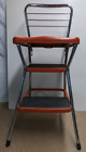 Vintage Red Cosco Kitchen Two Step Stool Flip Seat Chair