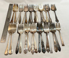 Lot of 30 Assorted Vintage Silverplate Serving Forks - Lot#93