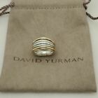 David Yurman Women's Two-Tone 3 rope Cable Band Ring Silver and 18k Gold Size 7
