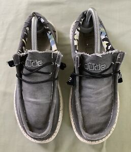 Mens Hey Dude Wally Stretch Slip On Shoes Fade Black Sz. 9 (NEED CLEANED BETTER)