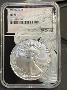 2022 SILVER EAGLE - NGC  MS70- SILVER EAGLE GRAPHIC HOLDER Numismatic Perfection