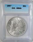 1887 P Morgan Silver Dollar $1 ICG Graded MS65 GEM Uncirculated